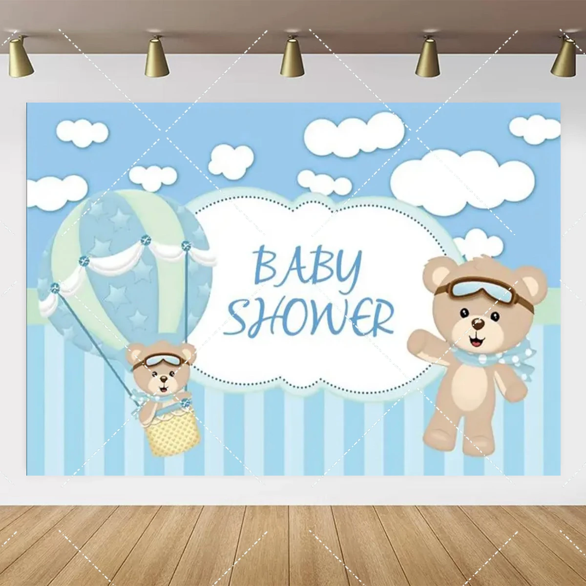 Whimsical Teddy Bear Balloon Birthday Backdrop and Decor Set