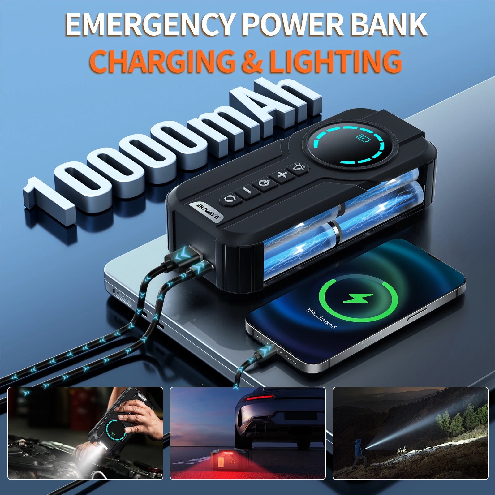 Portable Multi Function Car Jump Starter Inflator