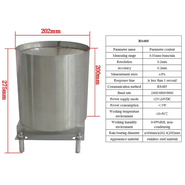 Rain Bucket for Meteorological Hydrological Station Reservoir Agriculture Field Tipping Bucket Rain Gauge Tipping Bucket Sensor