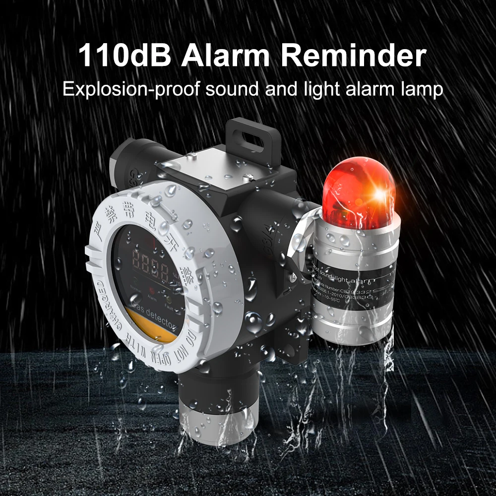 RTTPP 24H Real-Time Fixed Gas Monitor, industry Gas Leakage Detection H2 H2S NH3 CH4 C2H2 EX LEL Toxic Detector