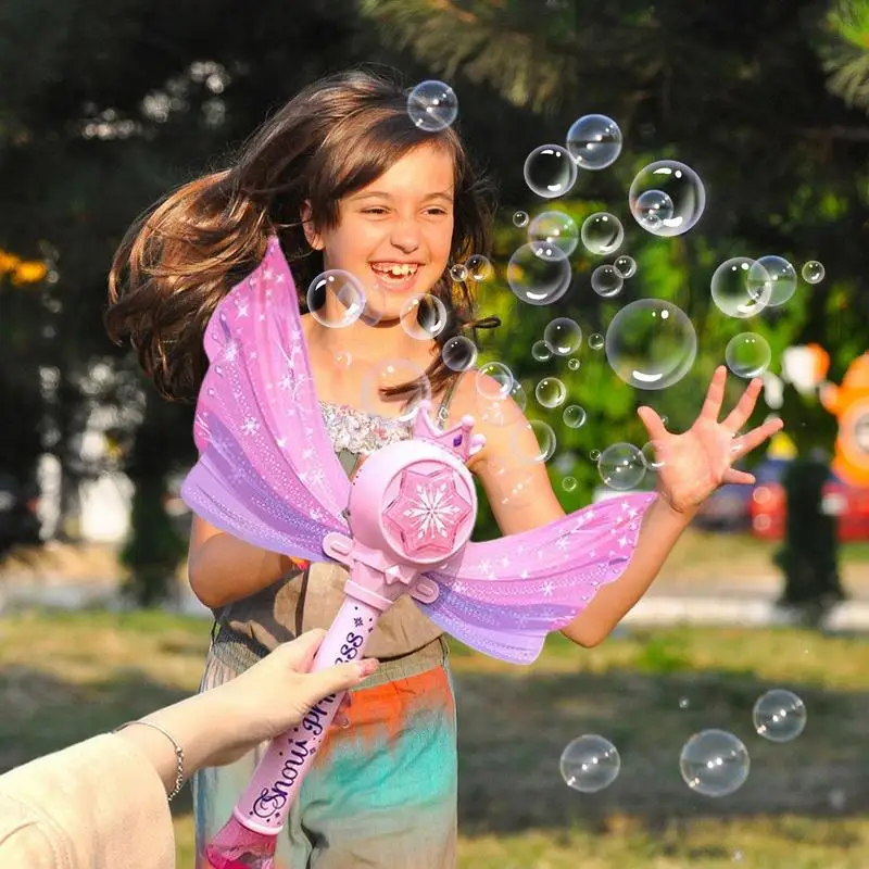 

Fairy Stick Electric Bubble Blower Magic Wand With Music And Lights Outdoor Toys Baby Girl Electric Bubble Blower Machine