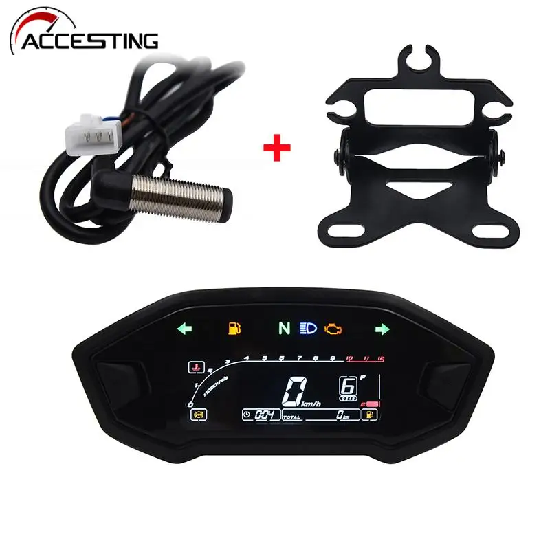 UniversalMotorcycleDigitalSpeedometerLEDTachometerDashboard