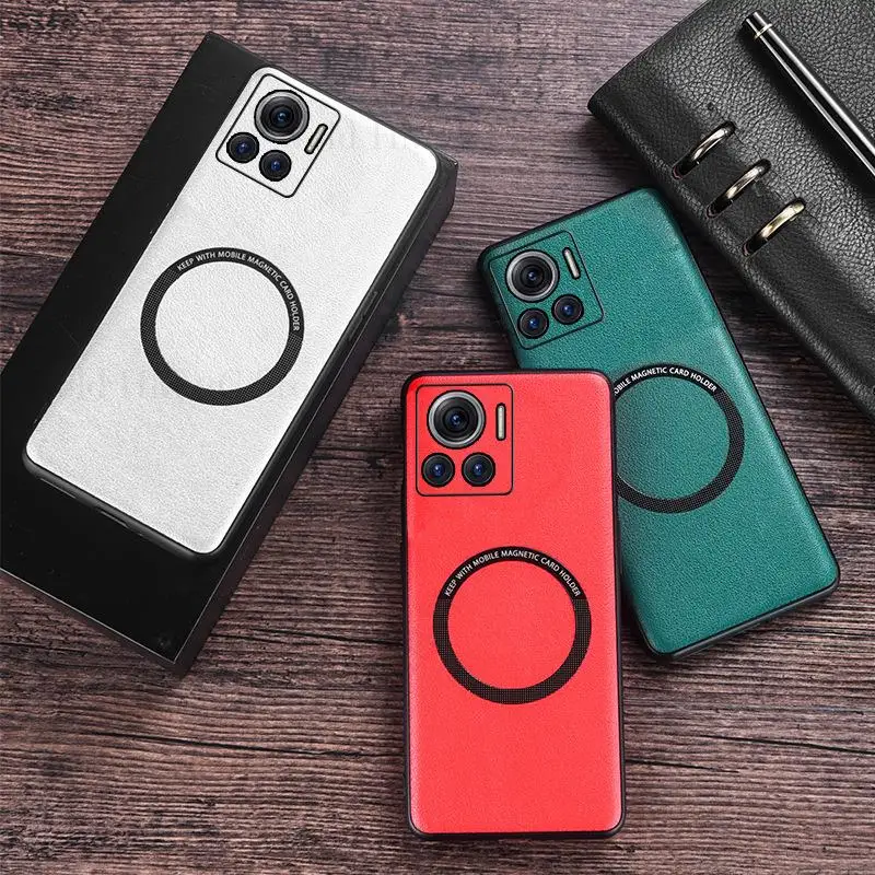 

Magnetic Leather Phone Case For Motorola X30 S30 Pro Magnet Holster Magsafing Cover For Moto S30 X30 Pro For Magsafe Case Fundas