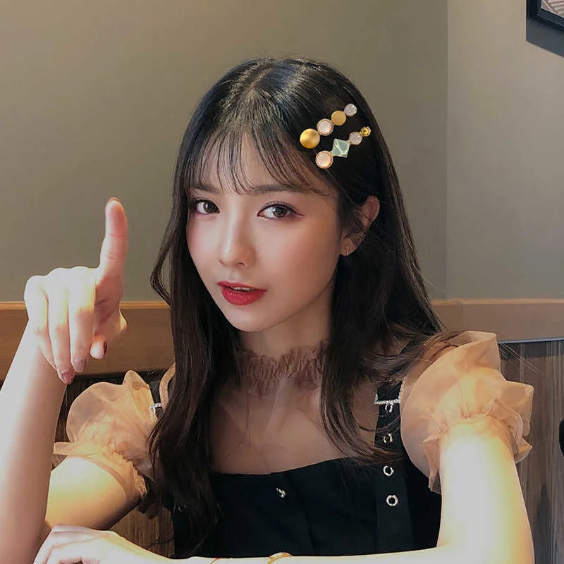 2/3/4 stücke Koreanische Mode Haar Clip Für Frauen Trendy Mädchen Perle Kristall Haarnadeln Set Geometrische Haar zubehör Hairgrip Bad Clip – Detail 6
