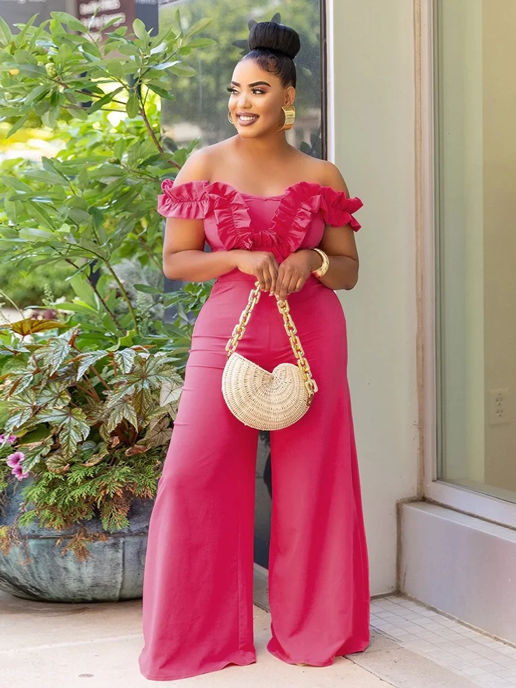 Wmstar Jumpsuit Women Solid Fashionable Elegant Sleeveless Sexy Flounce Comfortable Rompers Wholesale Dropshipping New Style