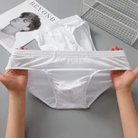 ملابس داخلية للرجال من القطن الأبيض الخالص على شكل مثلث سراويل داخلية بسيطة ومريحة تسمح بمرور الهواء 1