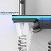 Luxury Bathroom Shower Faucet Full Set Shower System with Light Tempered Glass Temperature Smart Digital Display Hot Cold Mixer 4
