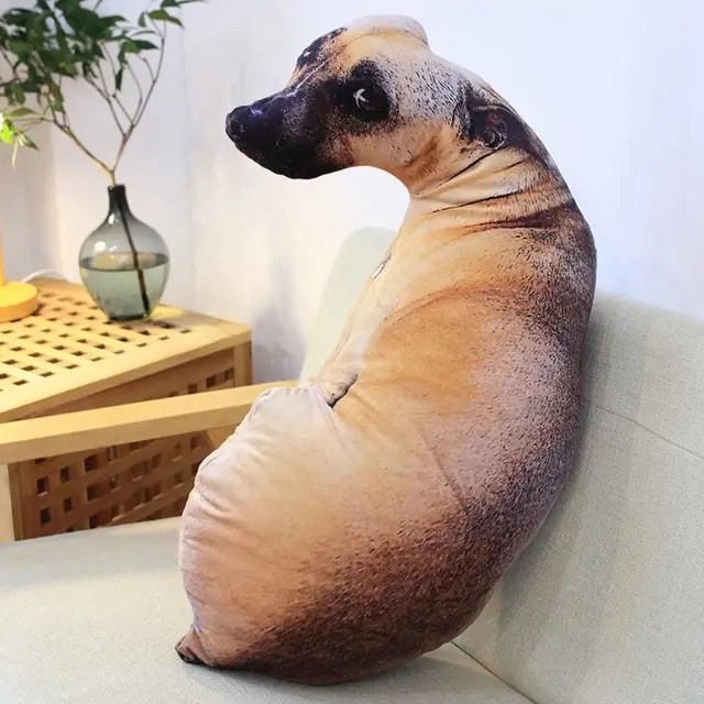 Coussin animal 3D en peluche, doux et réaliste, créatif, pour le bureau 1