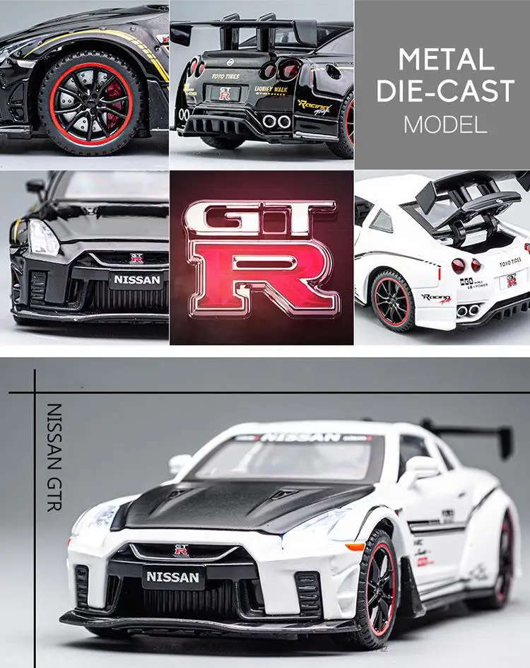 NISSAN GTR 模型 Motorhelix 1/12 Nissan GTR R34 Skyline Z-tune Nismo Black No