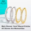 AnuJewel 3mm 5.6cttw D Color Moissanite Big Hoop Earrings 925 Sterling Silver Luxury Huggie Earring For Women Jewelry Wholesale 1