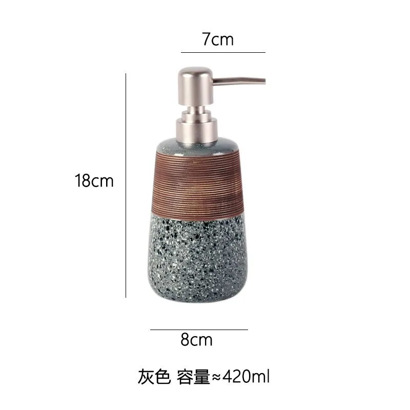 Description Picture 4 of itemSoap Dispenser 420ml Retro Creative Ceramic Pressure Soap, Hand Sanitizer, Lotion Bottle, Bottle, For Travel, Bathroom, Home