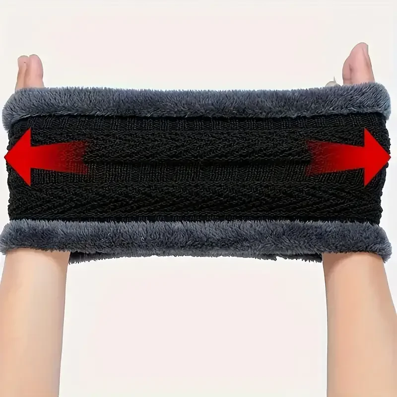 Men's winter outdoor hat set, including plush lined woolen hat, gloves, earmuffs, and non slip socks, providing protection for e