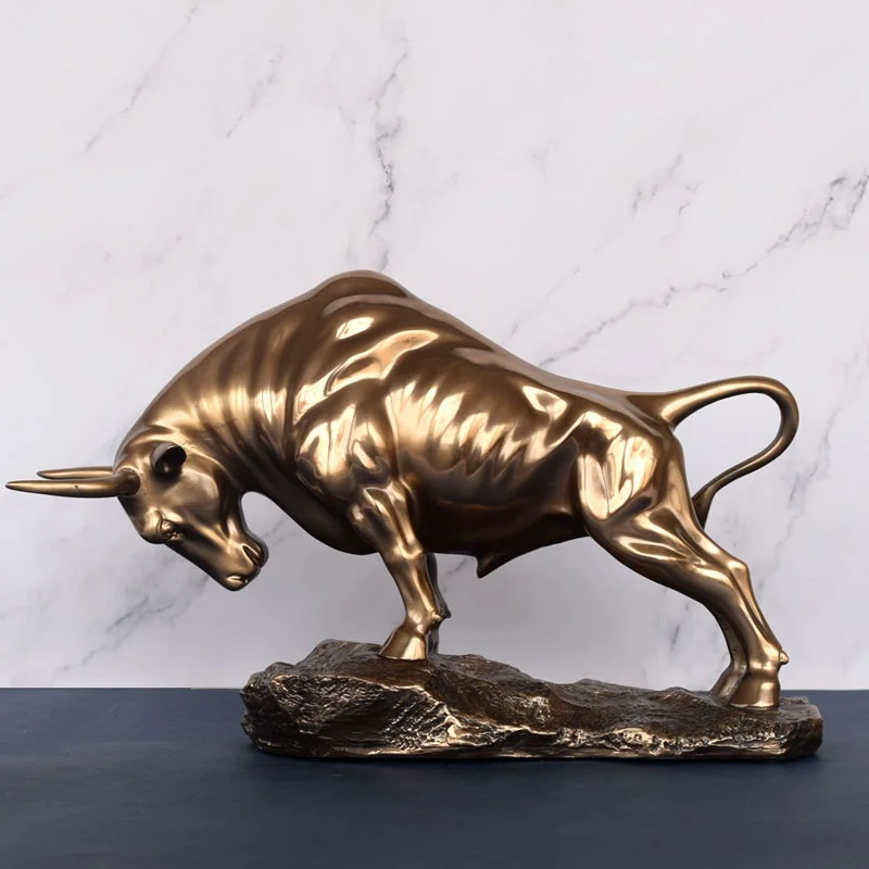 

TOP ART Home store Company SHOP Decor ART stock market financial business bring wealth GOOD LUCK Success Wall Street Bull Statue