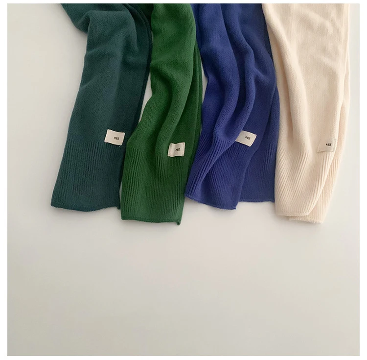 Kids Scarf Autumn Winter Korean Fashion Children's Knitting Baby Bib Soft Wool Knitting Winter Versatile Female Warm Girl Boys