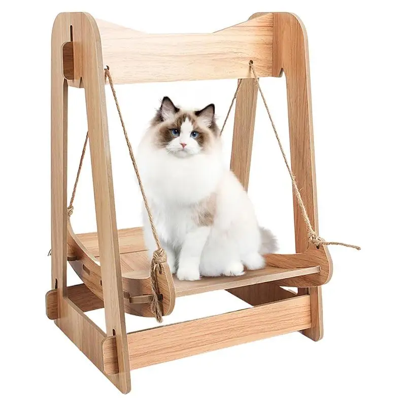 

Swing Cat Chair Wood Pet Swing Chair For Kittens Pet Supplies For Cats And Dogs Four-seasons Suitable Easy To Assemble And