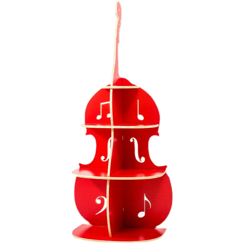 

Wooden Cello Bookshelf Design Ornaments