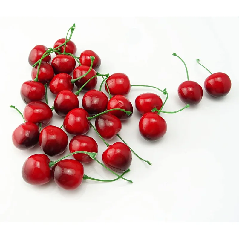 Foam Fruit Simulation Cherry Artificial Cherry Fruit Model artificial fruits and vegetables Photography Props Cake Decoration Fake