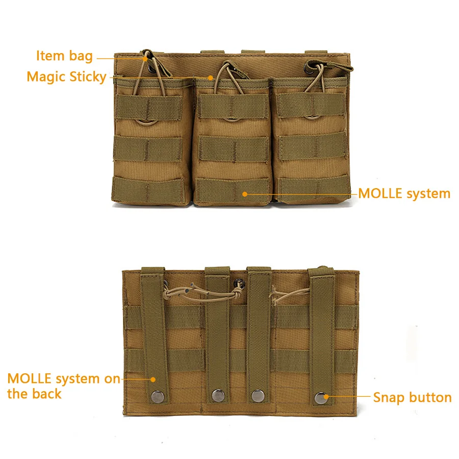 Trainings-Tasche mit drei Artikeln, Feldweste, Molle-Zubehörtasche, verschiedene Tasche, Aufbewahrungstasche AK M4, Walkie-Talkie-Tasche – Detail 2