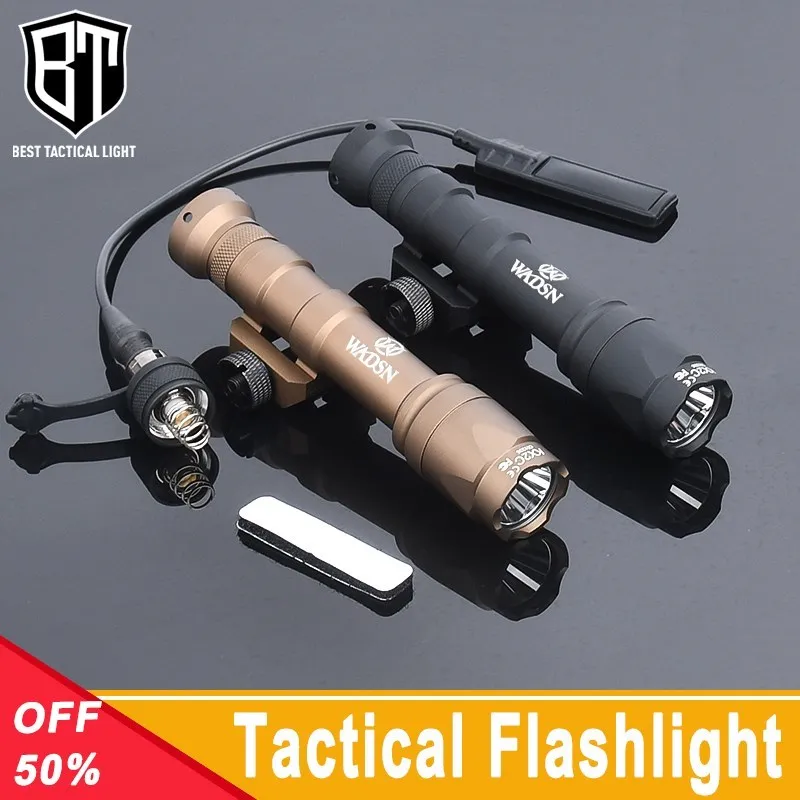 Lampe Torche LED Tactique WADSN M600C/M300A – Lumière Blanche + Filtre IR, Noire
