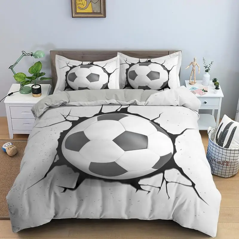 3d Football Bedding Set Soccer Duvet Cover Pillowcase Comforter