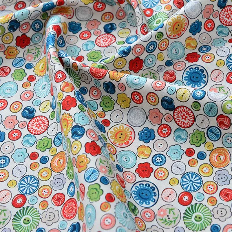 Description Picture 6 of itemSewing Pattern Fabric Cotton Digital Printing Buttons Scissors Sewing Machine Ruler by Half Meter