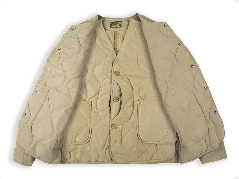 Herbst Winter Militärjacke Herren American Casual Cotton Padded Coat Herren Einfarbige Windjacke Innen Steppjacke Jagdjacke_voghion.com