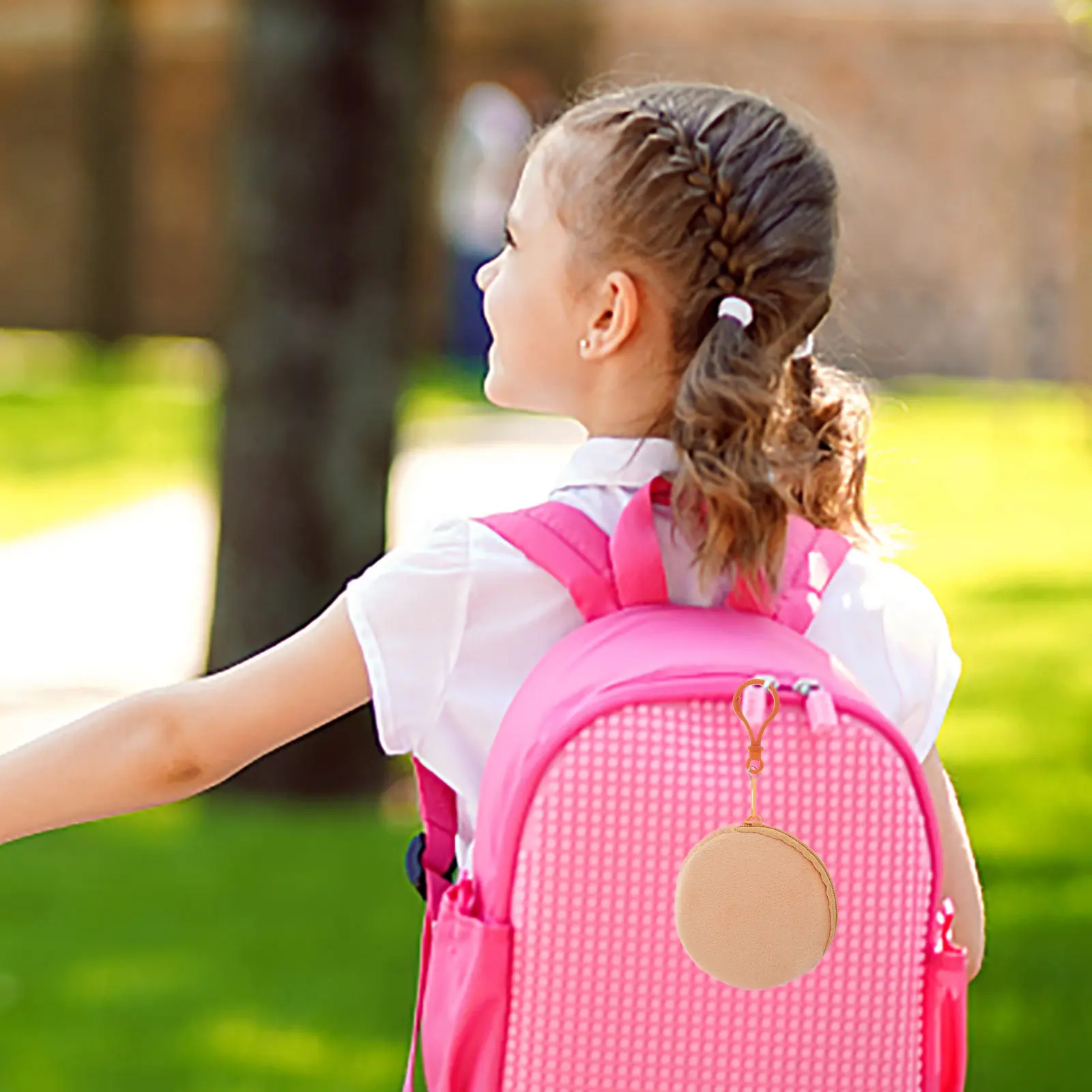여성을위한 3Pcs 작은 원형 지갑 지퍼가 달린 동전 지갑 이어폰 가방 경량 휴대용 스토리지 이어폰 케이스