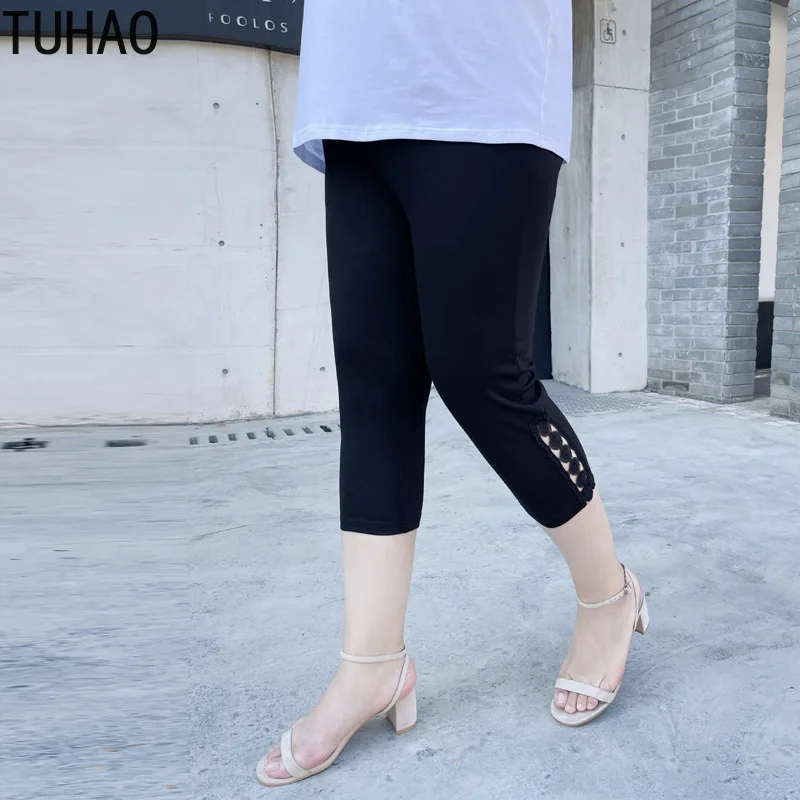 

TUHAO Women Shorts Large Size 7XL 6XL 4XL 3XL Black Summer Fashion Casual Clothes Harajuku Elegant Woman Office Lady Shorts