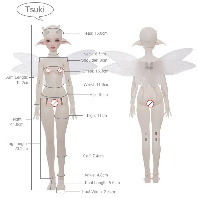Fantasy Angel Tsuki 1/4 Bjd Doll LDS Daphne Body Small