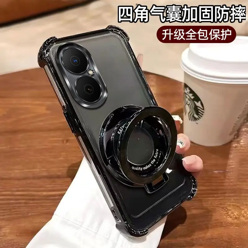 Electroplated Anti-Drop Transparent Bracket TPU Phone Case