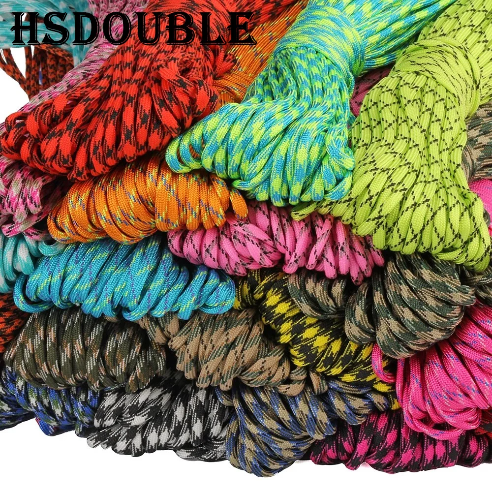 100FT 550 Paracord Parachute Cord Lanyard Mil Spec Type III 7 Strand Core For Climbing Camping Buckles Bracelet 1pc nylon cord