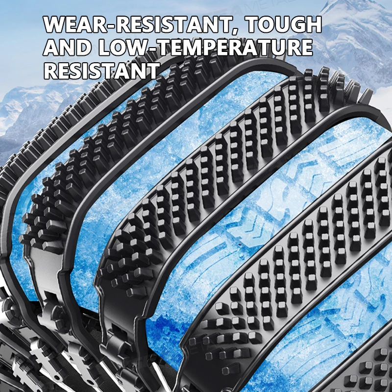 SEAMETAL 8pcs Car Snow Chains Driving SUV Off-road Outdoor Snow Tire Anti-skid Chain Thickened Tendon Winter Car Anti-skid Chain