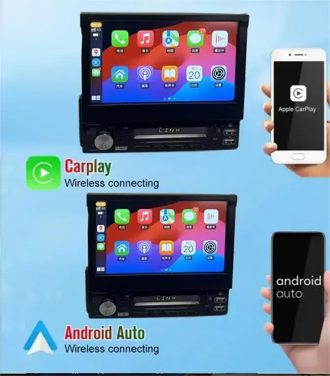 Hot Sale 7-inch Retractable Android Car Multimedia Player with BT & WIFI for car