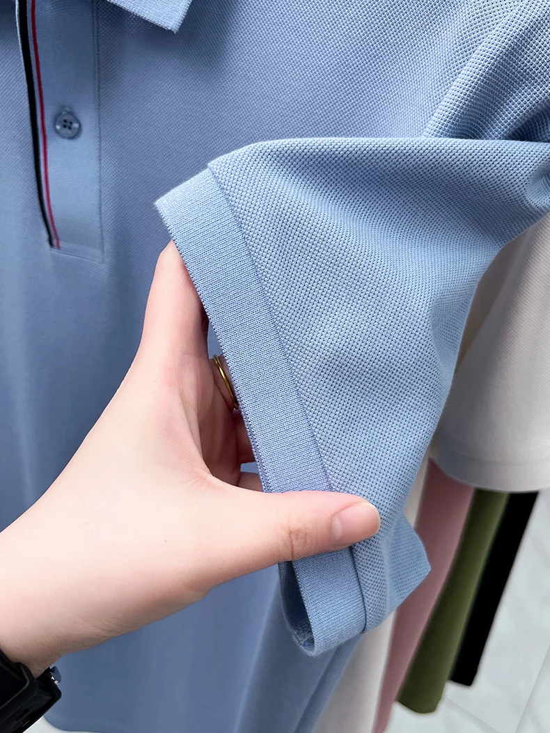 Luxury 100% cotton men's short sleeve polo shirt fashionable stripes comfort texture summer new high-end business casual T-shirt 34 Sfdc8848b738445efb65a9671cf0de312r