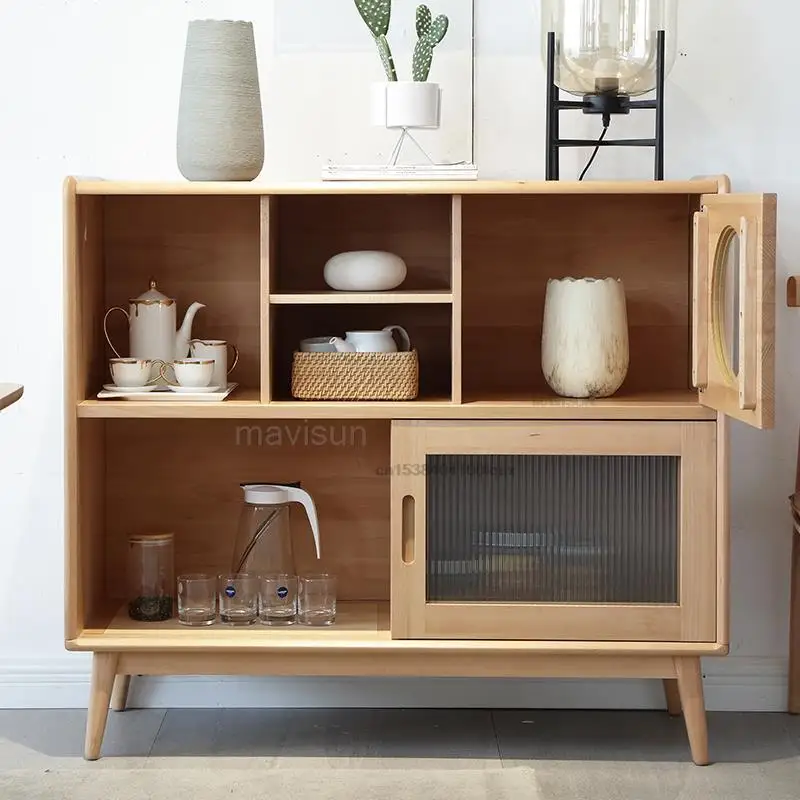 Japanese Style Living Room Tea Cabinet Modern Minimalist Kitchen Small Storage Sideboard Buffet Cabinet Dining Room Furniture