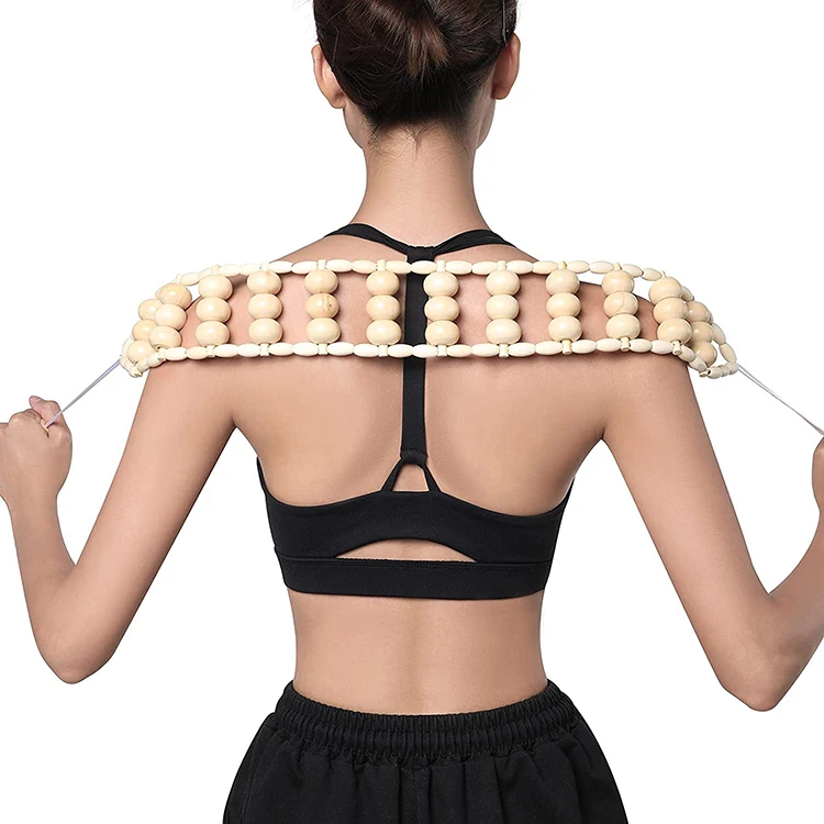 

Wooden Hand Massage Roller Wooden Massage Tools Wood Back Massager Belt for Body