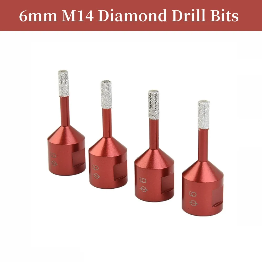 4pcs 6mm M14 Dry Diamond Drill Bits For Porcelain Granite Tile Glass Ceramic Woodworking Tools Furadeira E Parafusadeira Brocas 10pcs drill bits 6mm tile porcelain drill bit marble ceramic glass brick shank hex spear head woodworking tools