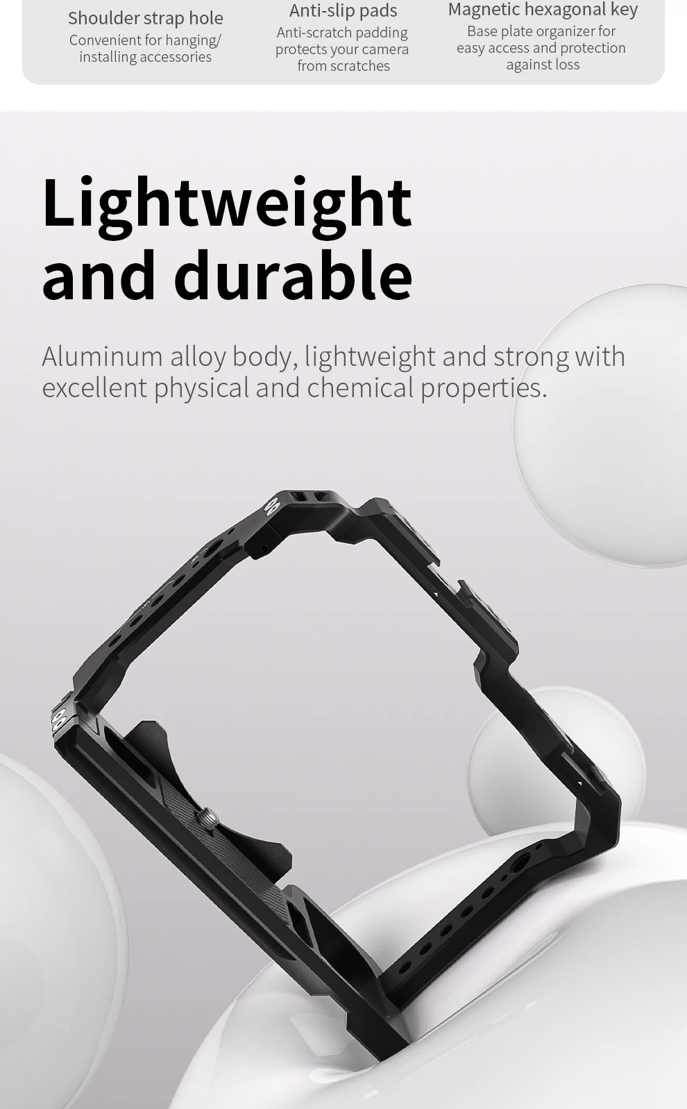 Camera Cage with Multiple Expansion Holes for Universal DSLR Nikon Z5/Z6/Z7/Z6 I