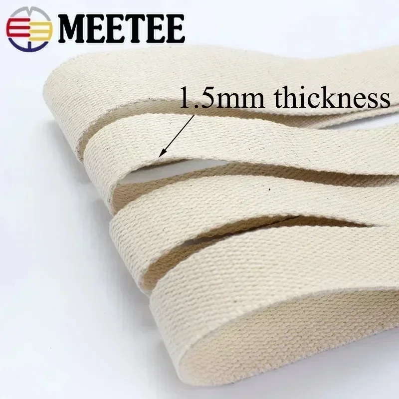 5/10 미터 20-50mm 코튼 웨빙 폴리 에스터 코튼 리본 가방 배낭 스트랩 테이프 의류 장식 캔버스 벨트 DIY 액세서리