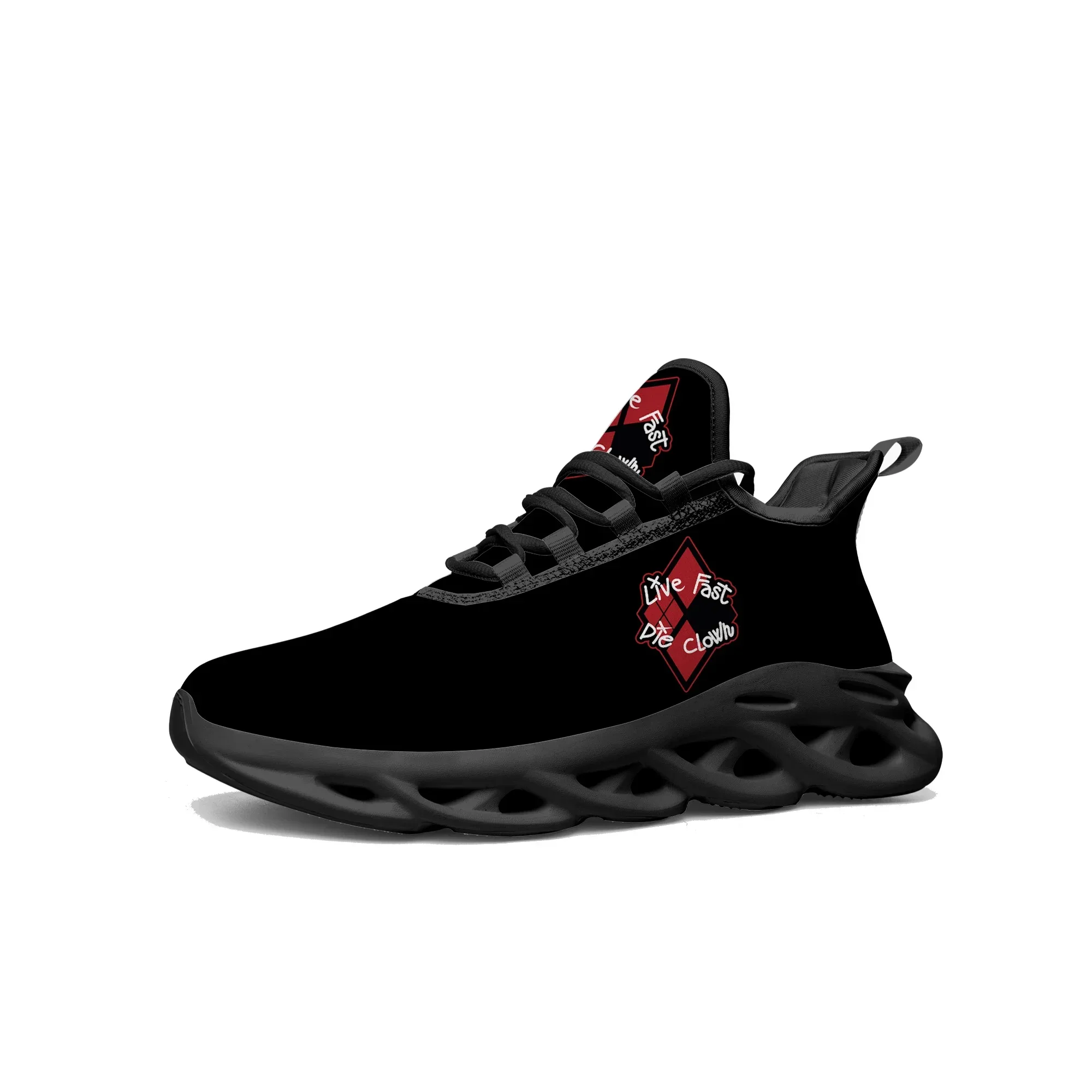 Live Fast Die Clown Shoes Flats Sneakers Mens Womens Sports Running Sneaker Lace Up Mesh Footwear Custom Made Shoe