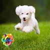 Colorful bell woven ball Rainbow toy ball Burst dog bite resistant toy rubber pet supplies 4