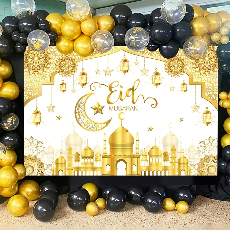 VIKAMA Eid Al Fitr Mubarak Background Banner Muslim Festival Background Ramadan Home Wall Decoration 5