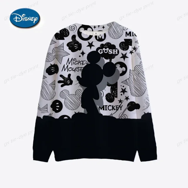 thumbnail image 1 of Sudadera de manga larga con cuello redondo ajustada con estampado de Mickey y Minnie de Mickey Mouse de Disney Otoño 2024, 1 of 5