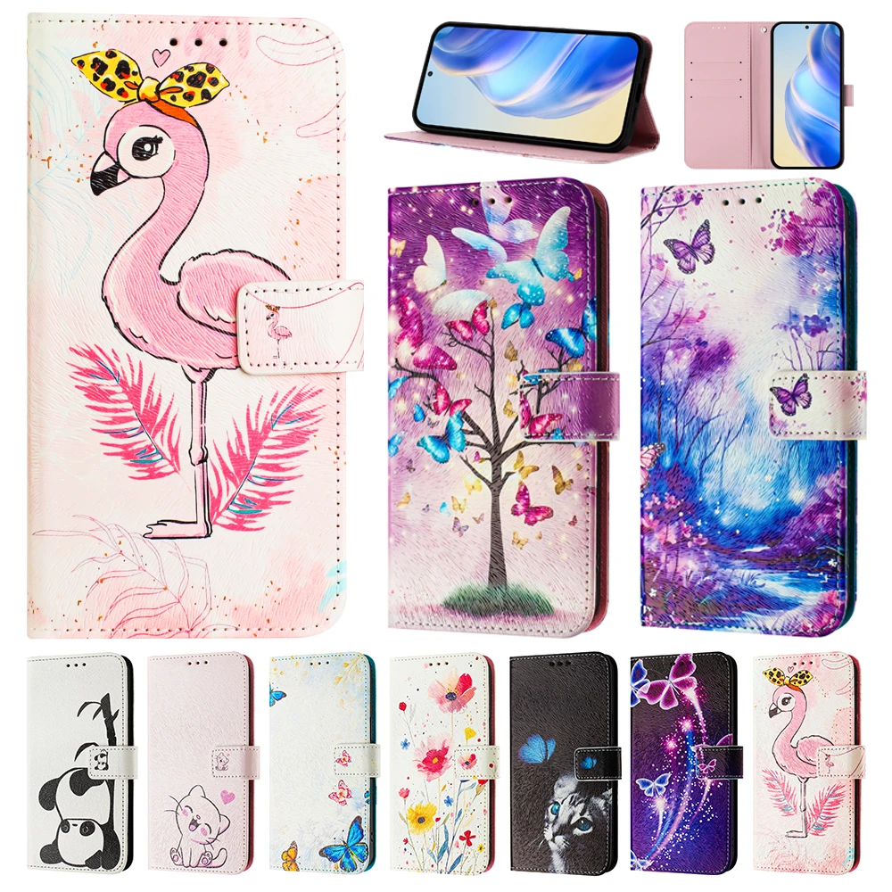 Animal-Themed Flip Wallet Phone Case with Enhanced Protection and Style