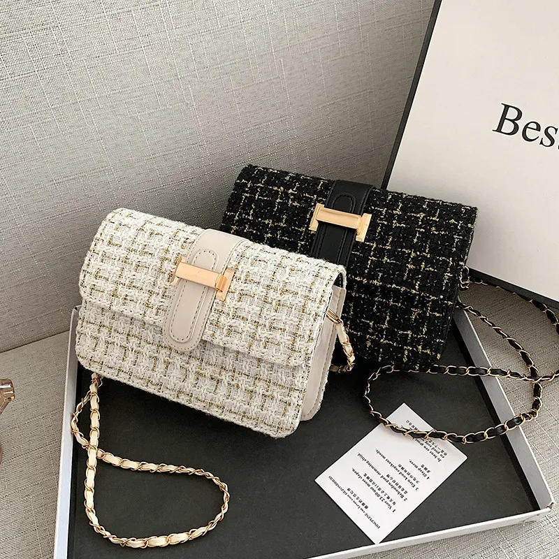 Elegant Woolen Ladies' Crossbody Bag - Fashionable and Simple Single Shoulder Design