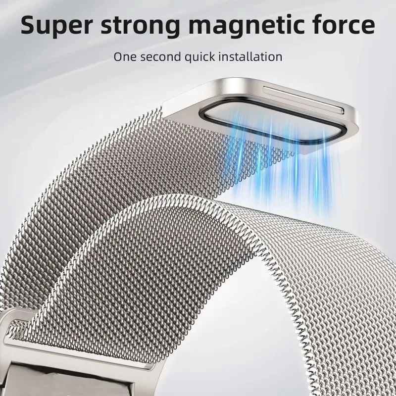 Elegant Milanese Loop Magnetic Watch Band, 22mm & 20mm, Universal Fit