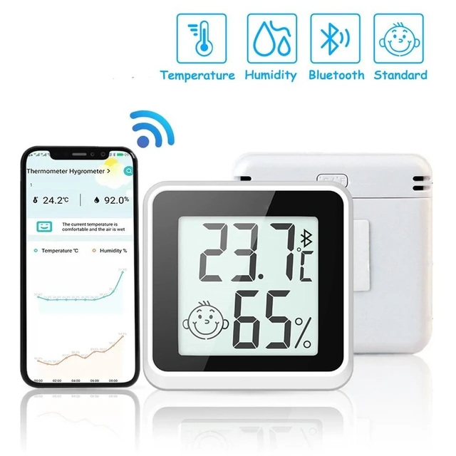 Capteur numérique LCD de température et d'humidité intérieures,  surveillance Bluetooth, Mini thermomètre, hygromètre, jauge de pièce,  Station météo - AliExpress