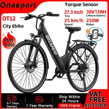 Onesport OT12 City Electrci Bike 250W 25 km/h Pneumatico da strada da 27,5 pollici, 36V 13AH Rimuovi la batteria 65 km Gamma massima Pendolare Ebike