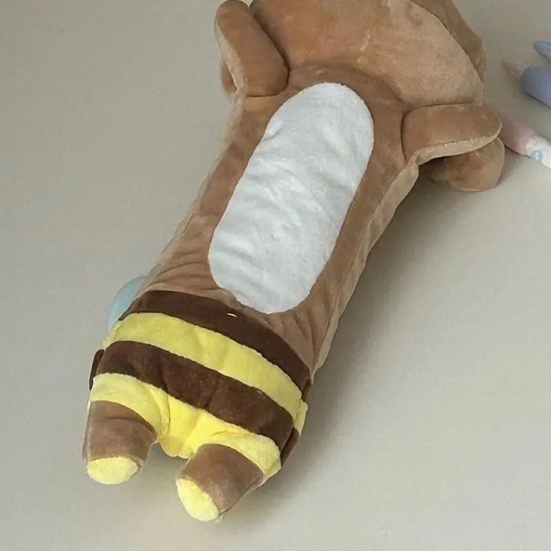 새로운 귀여운 꿀벌 곰 인형 모양의 플러시 연필 주머니 학교 학생 문구 보관 펜 가방 선물