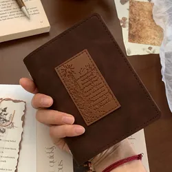 Retro Brown Faux Leather Binder with 50 Sheets - Clip - on Loose Leaf Notebook - A7 (With inner set)